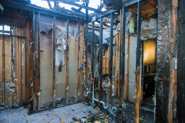 Professional Emergency Fire Damage Restoration technician working in Beverly, NJ